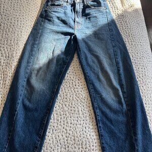 MOTHER Denim Half Pipe Ankle Barrel Jeans Size 25 Did You Bring Me Anything